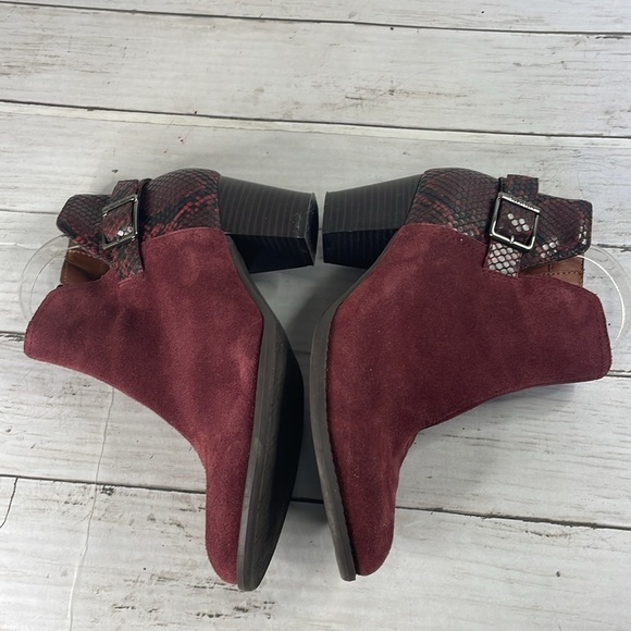 Vionic Burgundy Naomi Women's Suede Snake Embossed Water-Resistant Boots - Picture 6 of 11